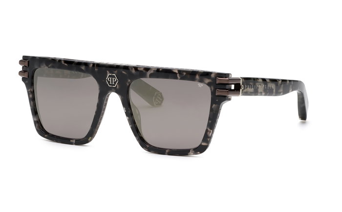 Philipp Plein SPP108V56721X Gafas de sol unisex con cristal gris espejo Philipp Plein SPP108V56721X Gafas de sol unisex con cristal gris espejo