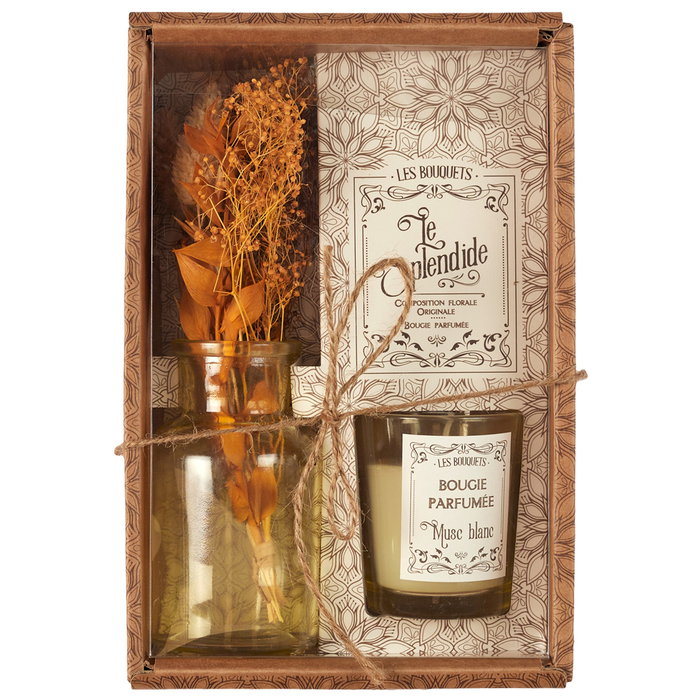 Home Deco Factory Vela Perfumada con Flores Secas