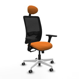 PIQUERAS Y CRESPO Silla de oficina Zulema Naranja y Negro con mecanismo Sincro