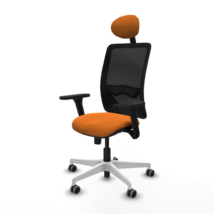 PIQUERAS Y CRESPO Silla de oficina Zulema Naranja y Negro con mecanismo Sincro PIQUERAS Y CRESPO Silla de oficina Zulema Naranja y Negro con mecanismo Sincro