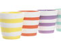 DKD Home Decor Surtido de 4 Velas de Terracota con Diseño de Rayas