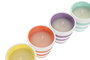 DKD Home Decor Surtido de 4 Velas de Terracota con Diseño de Rayas