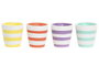 DKD Home Decor Surtido de 4 Velas de Terracota con Diseño de Rayas