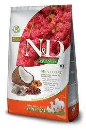 Farmina N&D Quinoa Skin Coat Arenque para Perros Adultos Alimento Dietético para Piel y Pelo 2.5 kg