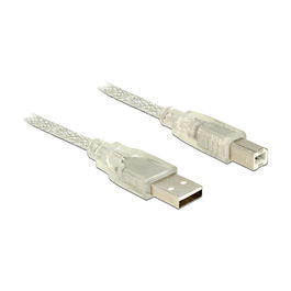 DeLOCK Cable USB 2.0 A Macho a B Macho 5 m Transparente 480 Mbit/s Ref. 83896