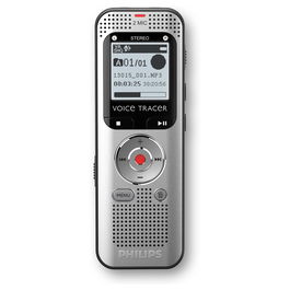 Philips DVT2015 Voice Tracer - Grabadora de Voz Digital con Memoria 8 GB, Pantalla LCD, Cancelación de Ruido, Hasta 2370h de Grabación y Radio FM