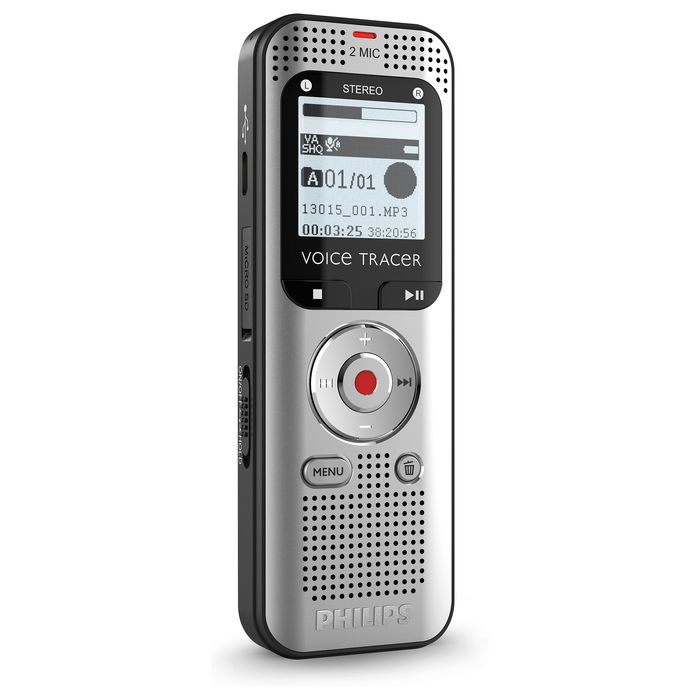 Philips DVT2015 Voice Tracer - Grabadora de Voz Digital con Memoria 8 GB, Pantalla LCD, Cancelación de Ruido, Hasta 2370h de Grabación y Radio FM Philips DVT2015 Voice Tracer - Grabadora de Voz Digital con Memoria 8 GB, Pantalla LCD, Cancelación de Ruido, Hasta 2370h de Grabación y Radio FM