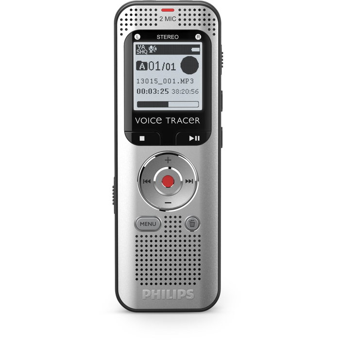 Philips DVT2015 Grabadora de Voz con 8 GB de Memoria Interna y Doble Micrófono Estéreo Philips DVT2015 Grabadora de Voz con 8 GB de Memoria Interna y Doble Micrófono Estéreo