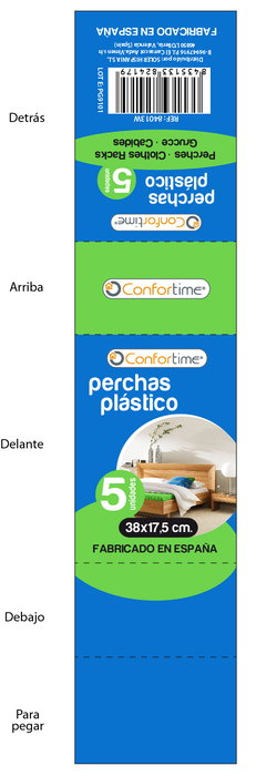 Dem Set 5 Perchas Plástico 38 x 17.5 cm Leo (12 Cajas) Dem Set 5 Perchas Plástico 38 x 17.5 cm Leo (12 Cajas)