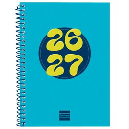 Finocam Agenda Cool para Estudiantes Espiral 2026-2027 Azul 155x212mm