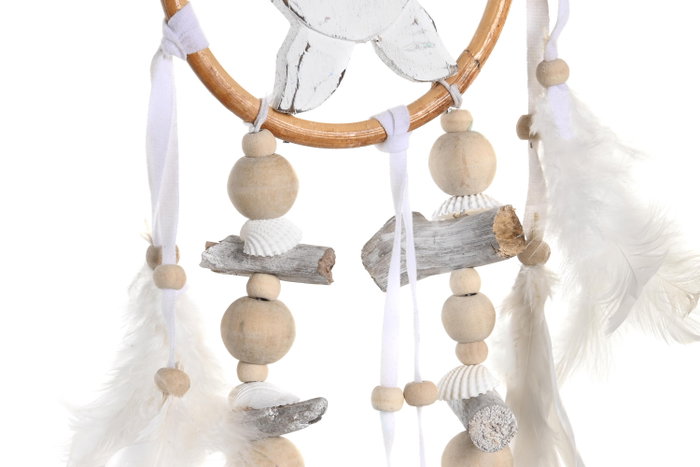 DKD Home Decor Atrapasueños de Ratán y Pluma Surtido de 2 Modelos