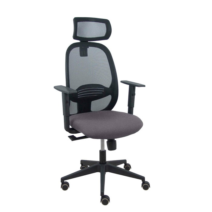 PIQUERAS Y CRESPO Silla Cilanco con mecanismo Sincro, asiento gris oscuro y malla negra