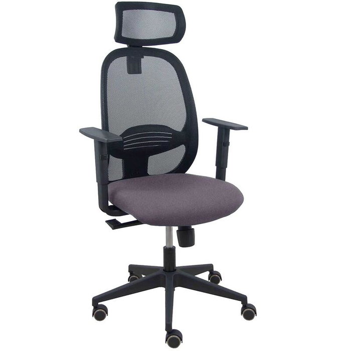 PIQUERAS Y CRESPO Silla de oficina Cilanco con mecanismo Sincro, Gris oscuro y Negro