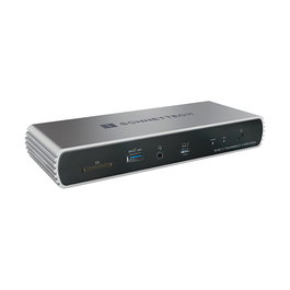 Sonnet Echo 11 Thunderbolt 4 Dock Hub HDMI USB-C 100W 3xTB4 4xUSB-A 2.5GbE SD Card Reader para 2 Pantallas 8K 60Hz - Aluminio Gris