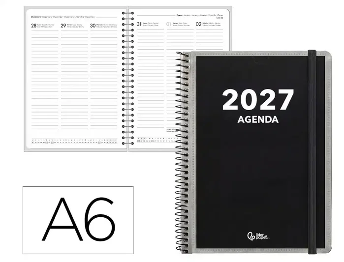 Liderpapel Agenda de Oficina 2027 Semana Vista A6 Bilingüe Espiral Liderpapel Agenda de Oficina 2027 Semana Vista A6 Bilingüe Espiral