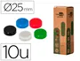Liderpapel Imán para pizarra magnética Ecouse PP reciclado, 25 mm, caja 10 unidades