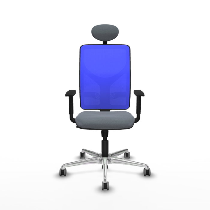 PIQUERAS Y CRESPO Silla de oficina Motilla con mecanismo Sincro, Gris y Azul