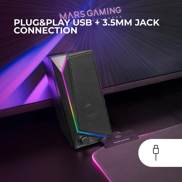 Mars Gaming MS72 Altavoces Gaming RGB 15W Negro Mars Gaming MS72 Altavoces Gaming RGB 15W Negro