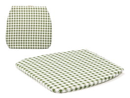 GIFTDECOR Cojín Silla Cuadros Verde Blanco