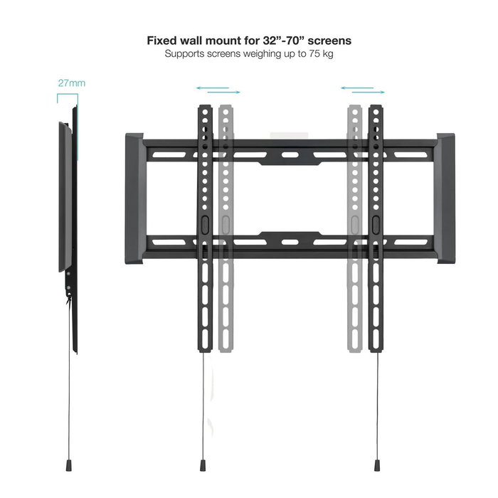 Tooq Soporte Fijo de Pared LP1073F-B para Pantallas 32-70 Pulgadas, Negro