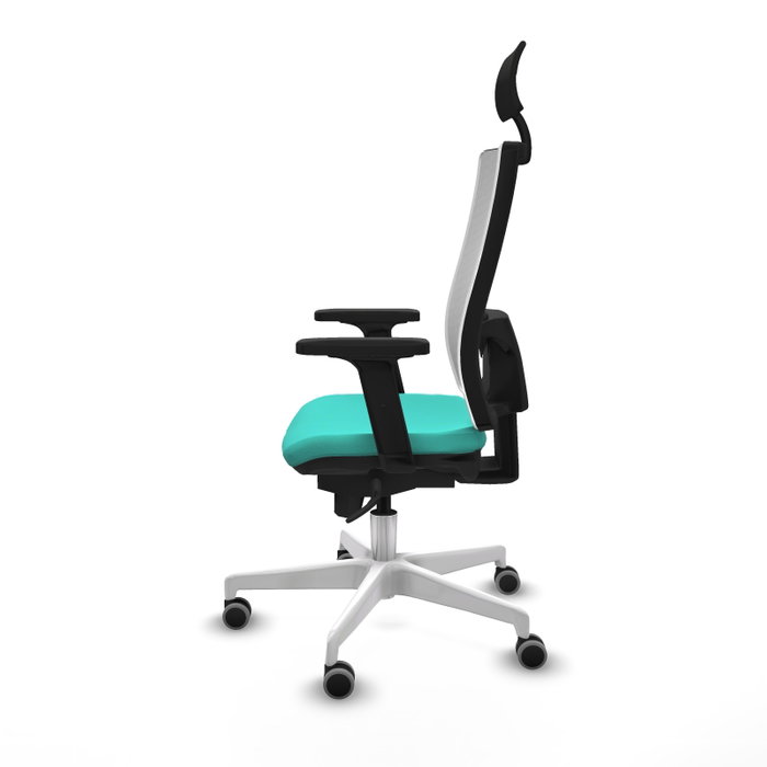 PIQUERAS Y CRESPO Silla de oficina Horna con mecanismo Sincro, Turquesa y Blanco PIQUERAS Y CRESPO Silla de oficina Horna con mecanismo Sincro, Turquesa y Blanco
