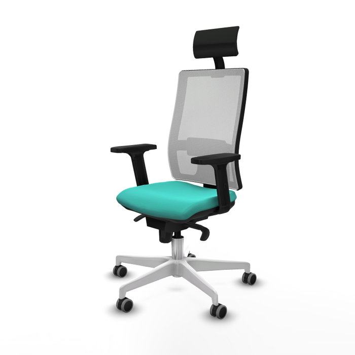 PIQUERAS Y CRESPO Silla de oficina Horna con mecanismo Sincro, Turquesa y Blanco PIQUERAS Y CRESPO Silla de oficina Horna con mecanismo Sincro, Turquesa y Blanco