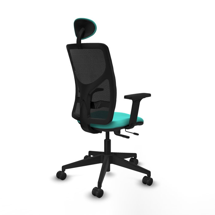 PIQUERAS Y CRESPO Silla de oficina Motilla con mecanismo Sincro/Traslack Turquesa y Negro