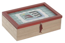DKD Home Decor Caja de Infusiones Multicolor Colección Sardinas