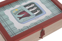 DKD Home Decor Caja Infusiones Mediterraneo Multicolor 16 x 7.5 x 24 cm (4 Unidades)