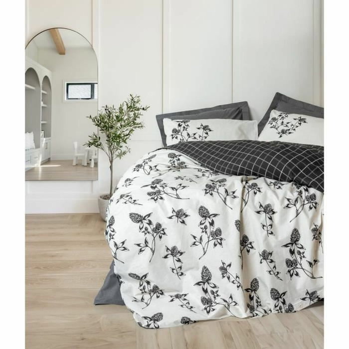 Aucune Juego de Cama Antracita con Funda Nórdica y 2 Fundas de Almohada, 100% Algodón Aucune Juego de Cama Antracita con Funda Nórdica y 2 Fundas de Almohada, 100% Algodón