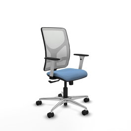 PIQUERAS Y CRESPO Silla de oficina Motilla con mecanismo Sincro Azul cielo y Blanco