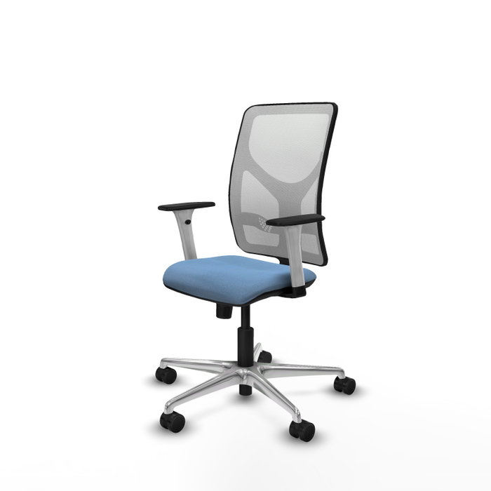 PIQUERAS Y CRESPO Silla de oficina Motilla con mecanismo Sincro Azul cielo y Blanco
