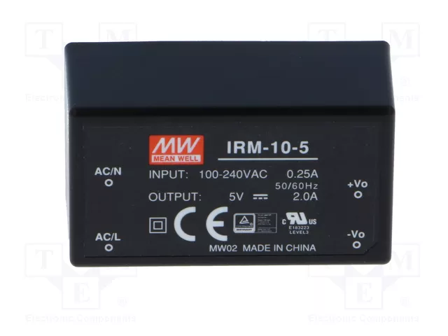MEAN WELL IRM-10-5 Convertidor AC/DC 10W 5VDC MEAN WELL IRM-10-5 Convertidor AC/DC 10W 5VDC