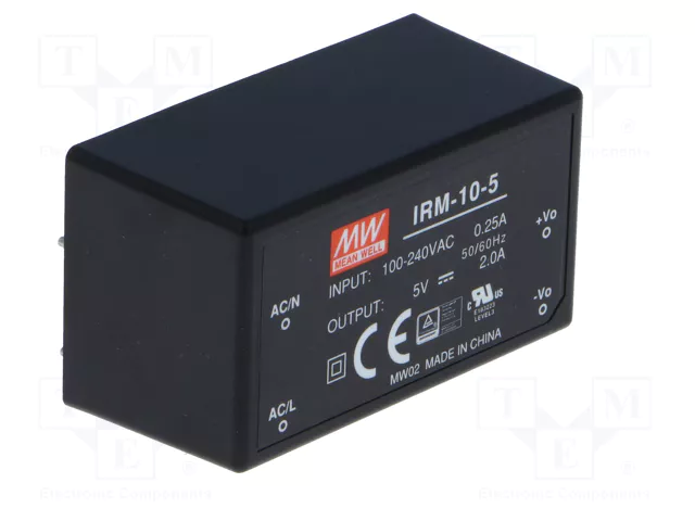 MEAN WELL IRM-10-5 Convertidor AC/DC 10W 5VDC MEAN WELL IRM-10-5 Convertidor AC/DC 10W 5VDC