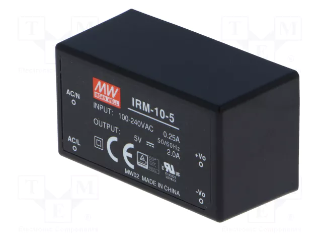 MEAN WELL IRM-10-5 Convertidor AC/DC 10W 5VDC MEAN WELL IRM-10-5 Convertidor AC/DC 10W 5VDC