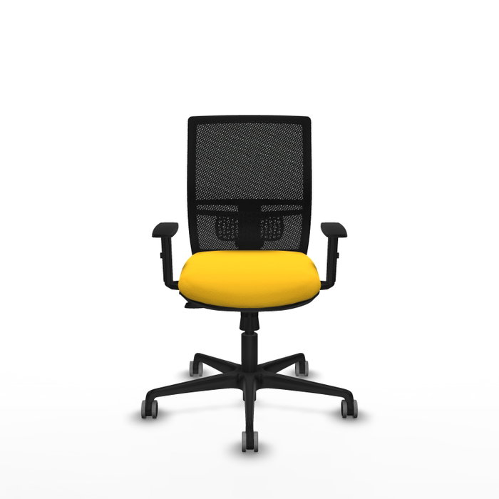 PIQUERAS Y CRESPO Silla de oficina Yunquera con mecanismo Sincro/Traslack Amarillo y Negro