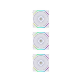 Lian Li UNI FAN TL120-3 White Kit de 3 Ventiladores ARGB 120mm para PC, Flujo de Aire 90.1 CFM, Silencioso 33 dB, Conexión en Cadena, Control L-Connect 3, Ref. G99.12TL3W.00