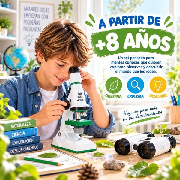 Jugatoys - sciencetoys Set de experimentos científicos con microscopio y prismáticos Jugatoys - sciencetoys Set de experimentos científicos con microscopio y prismáticos