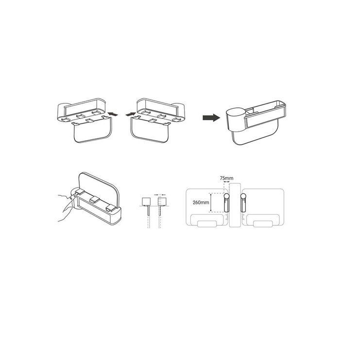 Dunlop Organizador de Espacio Entre Asientos de Automóvil Negro/Amarillo 7,5 x 26 cm Dunlop Organizador de Espacio Entre Asientos de Automóvil Negro/Amarillo 7,5 x 26 cm