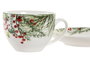 DKD Home Decor Set de 2 Tazas de Porcelana Acebo Verde