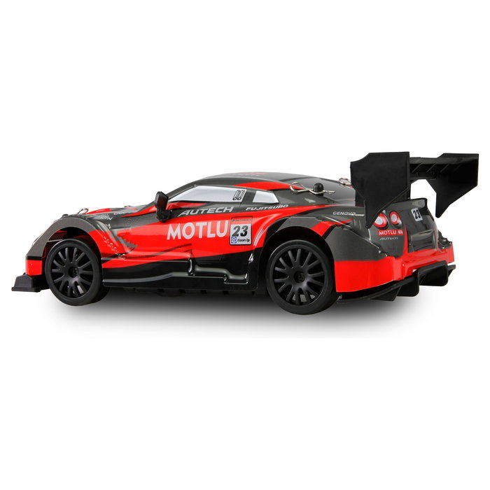 AMEWI 21112 Coche de Carreras Drift Racing 4WD 1:24 RTR con Control Remoto 2.4GHz, Motor Eléctrico, 20 km/h, Color Negro/Rojo, para Mayores de 8 Años
