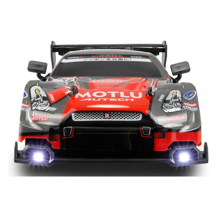 AMEWI 21112 Coche de Carreras Drift Racing 4WD 1:24 RTR con Control Remoto 2.4GHz, Motor Eléctrico, 20 km/h, Color Negro/Rojo, para Mayores de 8 Años