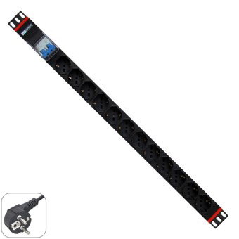 Wp european cabling solution Regleta Rack PDU WPN-PDU-G02-12 19" con 12 Enchufes Schuko Híbridos Verticales Protección Infantil Interruptor Automático Wp european cabling solution Regleta Rack PDU WPN-PDU-G02-12 19" con 12 Enchufes Schuko Híbridos Verticales Protección Infantil Interruptor Automático