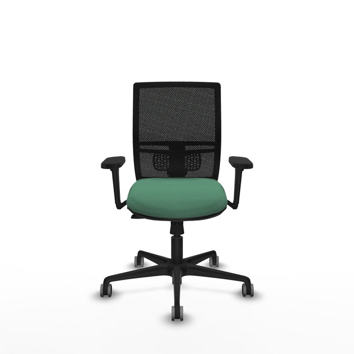 PIQUERAS Y CRESPO Silla de oficina Yunquera Verde esmeralda con malla negra