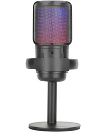 Mars Gaming Micrófono de Condensador USB MMIC-SE para Streaming/Estudio, Cardioide, 196kHz 24-bit, Iluminación ARGB, Filtro Pop, Negro