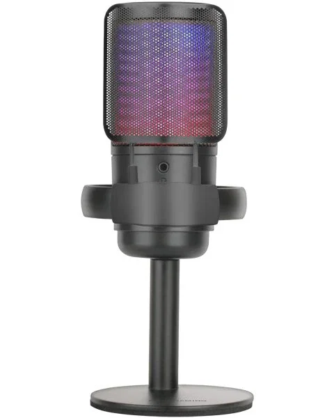 Mars Gaming Micrófono de Condensador USB MMIC-SE para Streaming/Estudio, Cardioide, 196kHz 24-bit, Iluminación ARGB, Filtro Pop, Negro