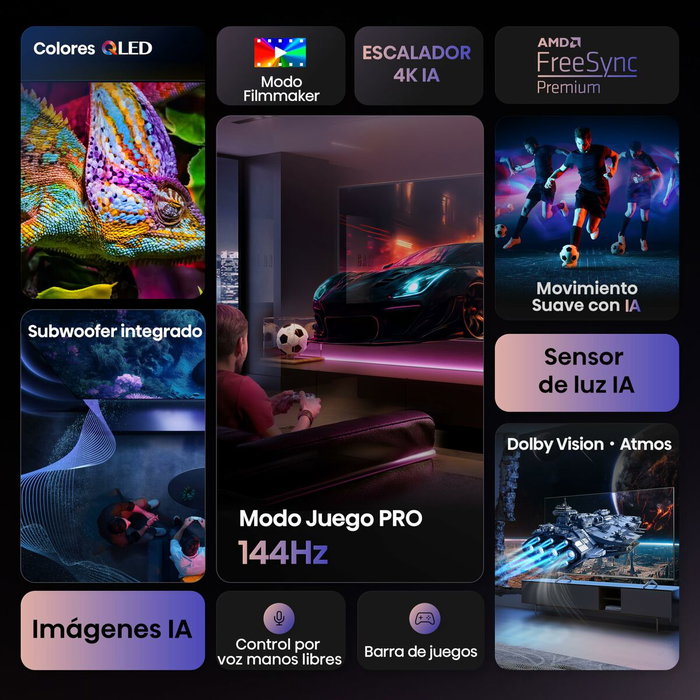 Hisense 100E7Q PRO Smart TV QLED 100 pulgadas 4K Ultra HD Negro
