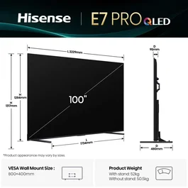 Hisense 100E7Q PRO Smart TV QLED 100 pulgadas 4K Ultra HD Negro