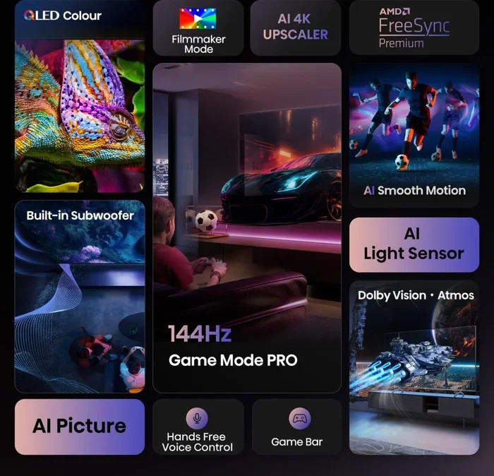 Hisense 100E7Q PRO Smart TV QLED 100 pulgadas 4K Ultra HD Negro