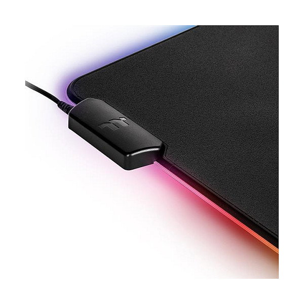 Thermaltake Level 20 RGB Alfombrilla de Ratón para Juegos, Negro, GMP-LVT-RGBHMS-01, 370 x 290 x 4 mm, Base Antiderrapante, Iluminación LED RGB, USB